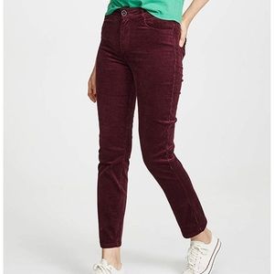 Paige hoxton ankle maroon/ red wine corduroy pants